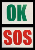 Emergency Sign Plastic Board SOS/OK A4 - as per MSNZ