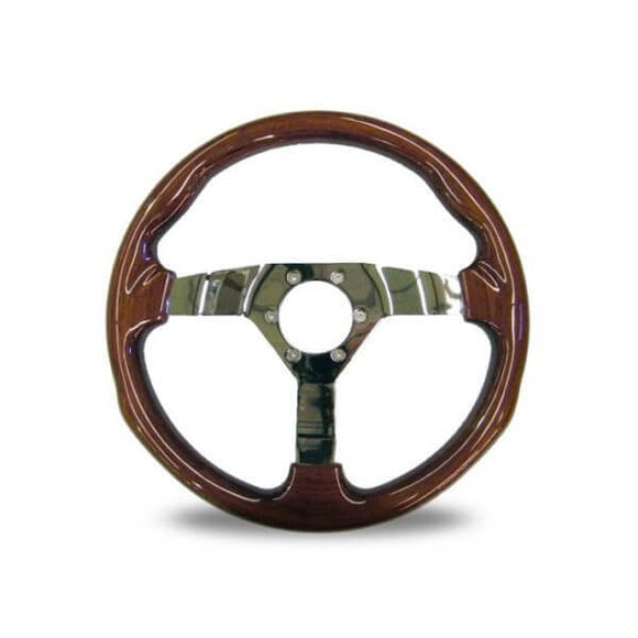 Autotecnica 350mm Wood 3 Spoke Steering Wheel