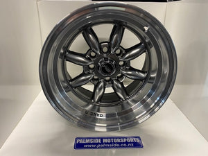 13 x 8.0 4x114.3 BM minilite type ET-7 73.1CB Toyota/Nissan (sold as set)