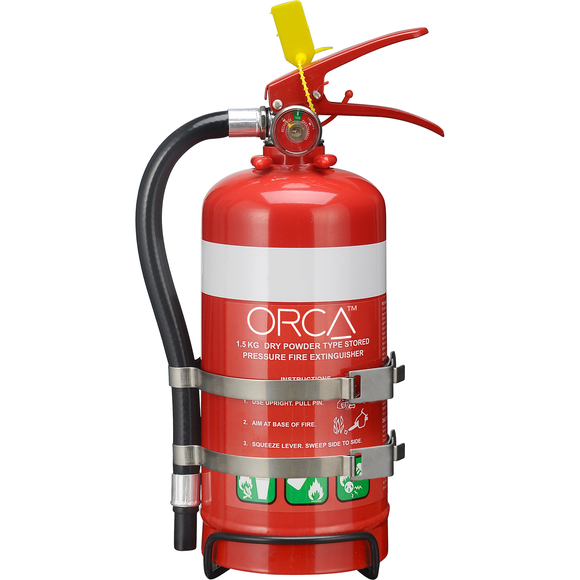 1.5kg Orca Fire Extinguisher with metal double strap bracket