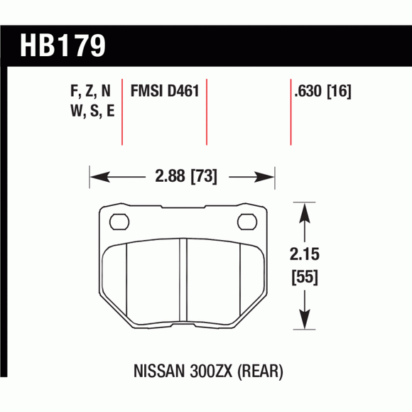 Nissan 300z Factory 2 Pot Rear Winmax Pads W6.5 WMP221