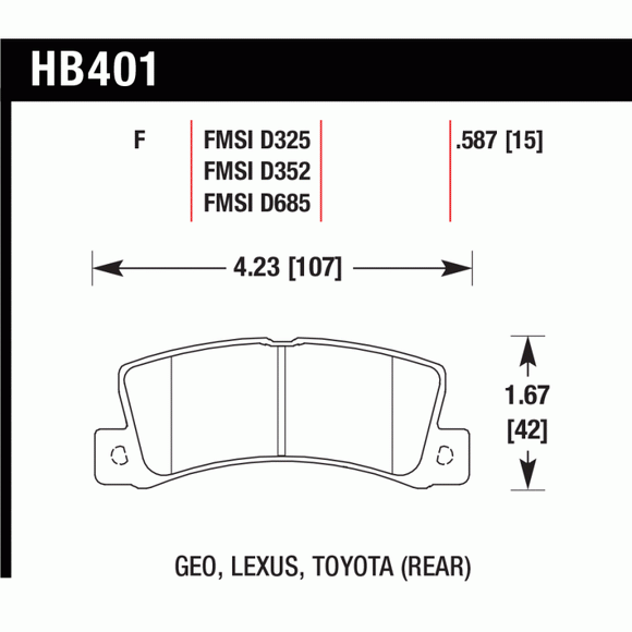 Toyota Corolla AE92-111 Rear Winmax brake pads W3 WMP133