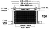 Mocal 25 row oil cooler 235mm OC5257